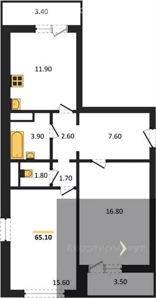 2-комнатная квартира: Воронеж, улица Пескова, 6 (64.6 м) - Фото 1