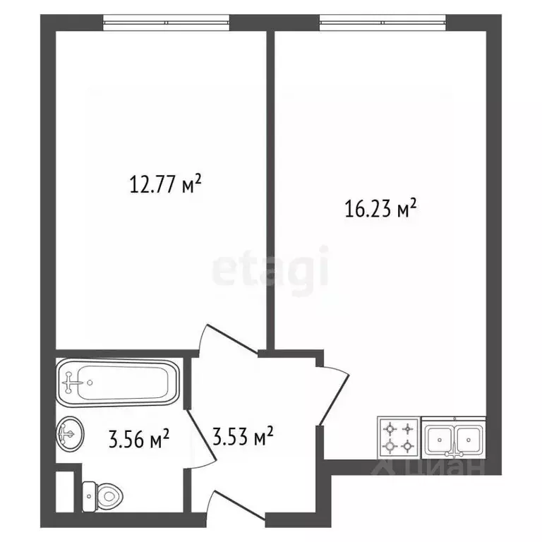 1-к кв. Санкт-Петербург ул. Архивная, 3к1 (36.0 м) - Фото 2