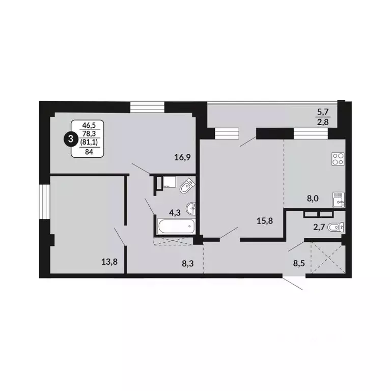 3-к кв. Кировская область, Киров ул. Воровского, 97 (81.1 м) - Фото 0
