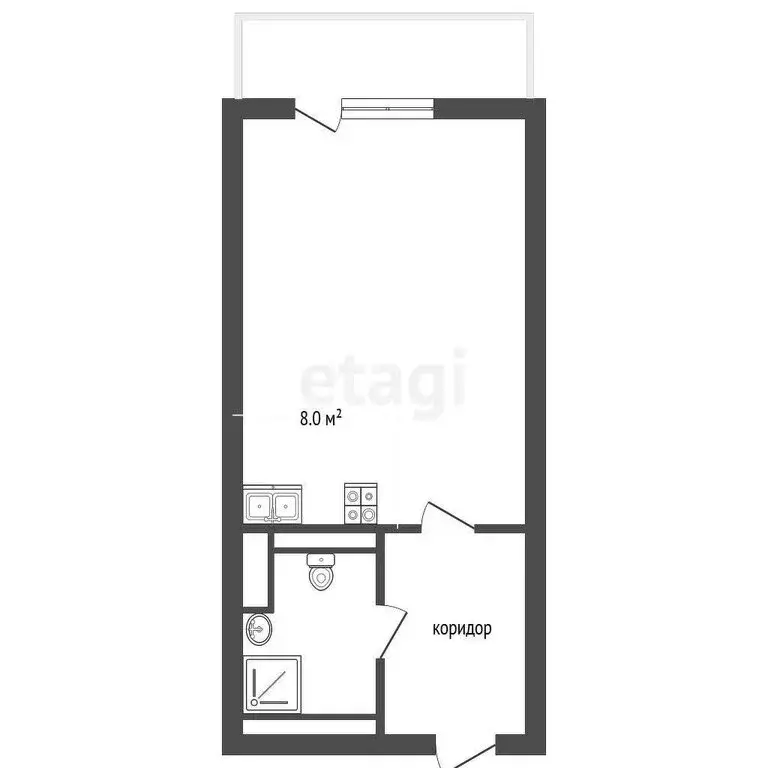 Квартира-студия: Партенит, Парковая улица, 5А (26.6 м) - Фото 1