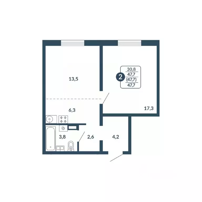 2-к кв. Кировская область, Киров Скандинавия жилой комплекс (47.7 м) - Фото 0