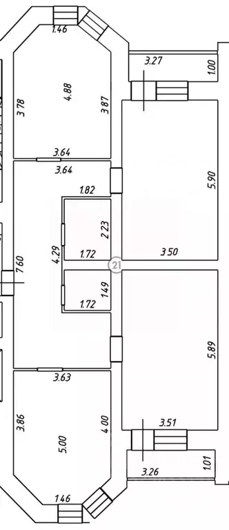 3-к кв. Тамбовская область, Тамбов Лермонтовская ул., 54с1 (104.2 м) - Фото 2