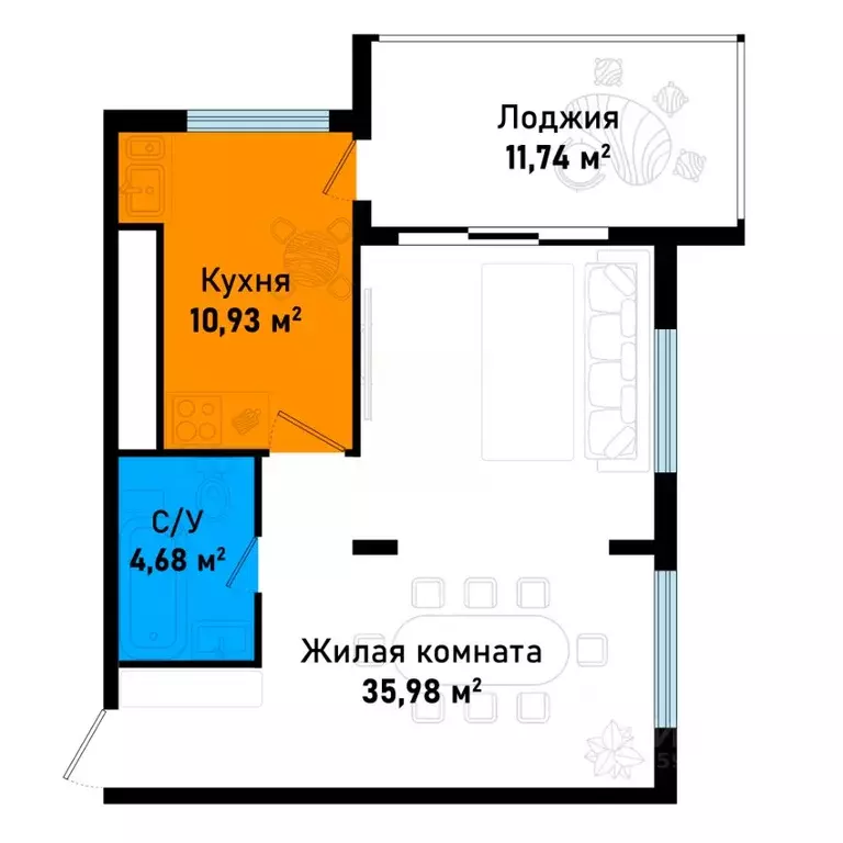 2-к кв. Крым, Черноморское пгт ул. Евпаторийская (63.09 м) - Фото 0