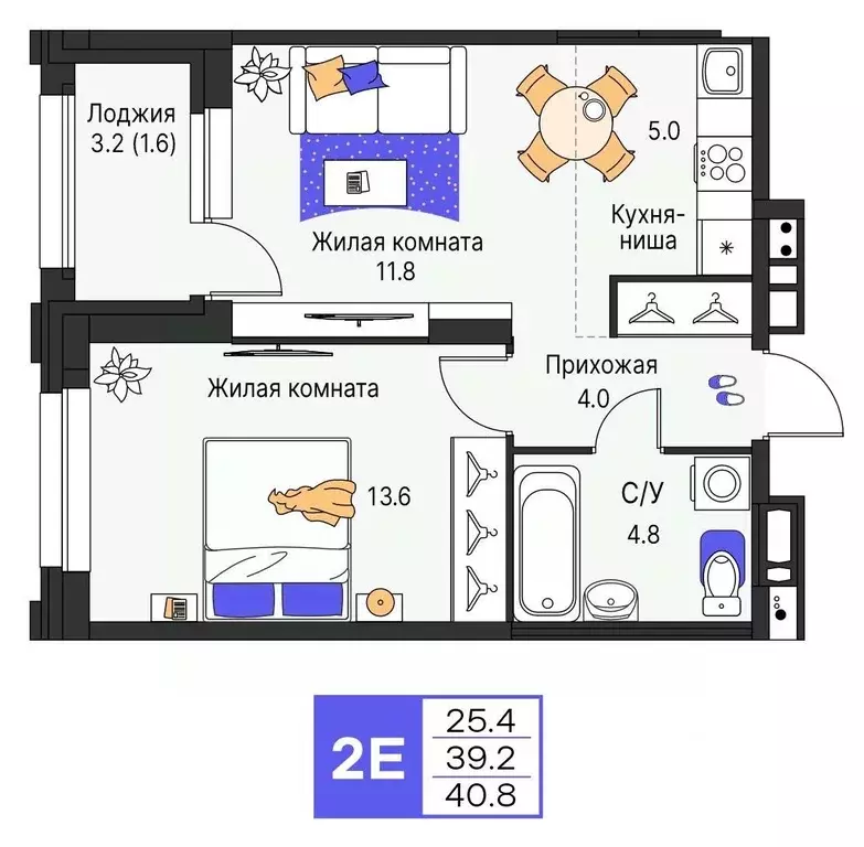 2-к кв. Пермский край, Пермь ул. Карла Модераха, 7 (40.8 м) - Фото 1