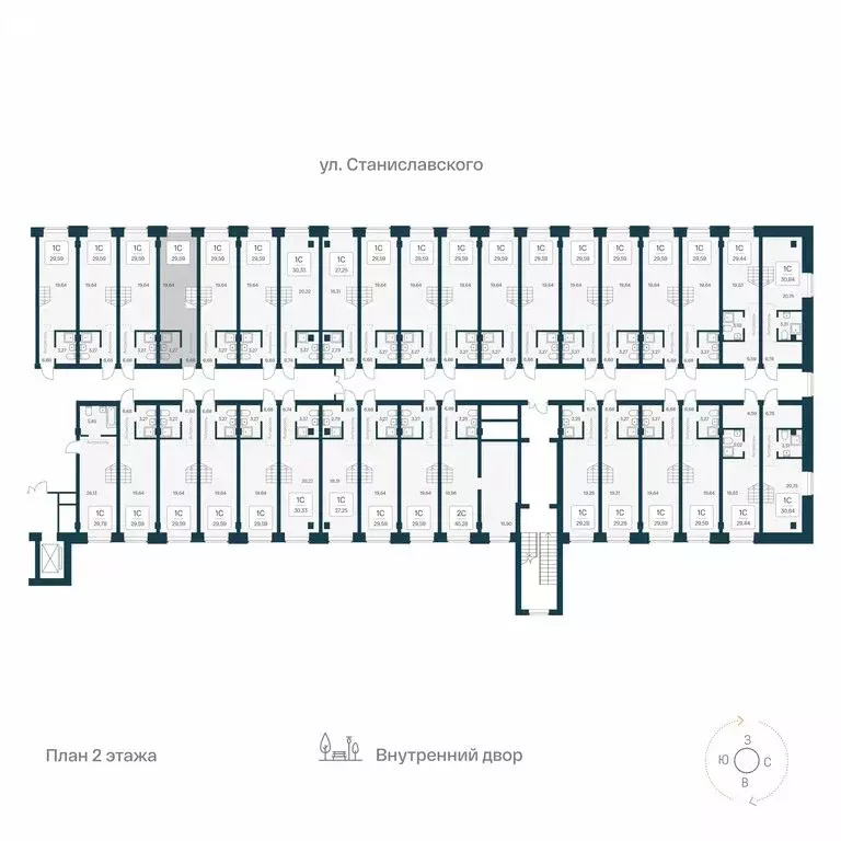 Квартира-студия: Новосибирск, улица Станиславского, 25 (29.59 м) - Фото 1