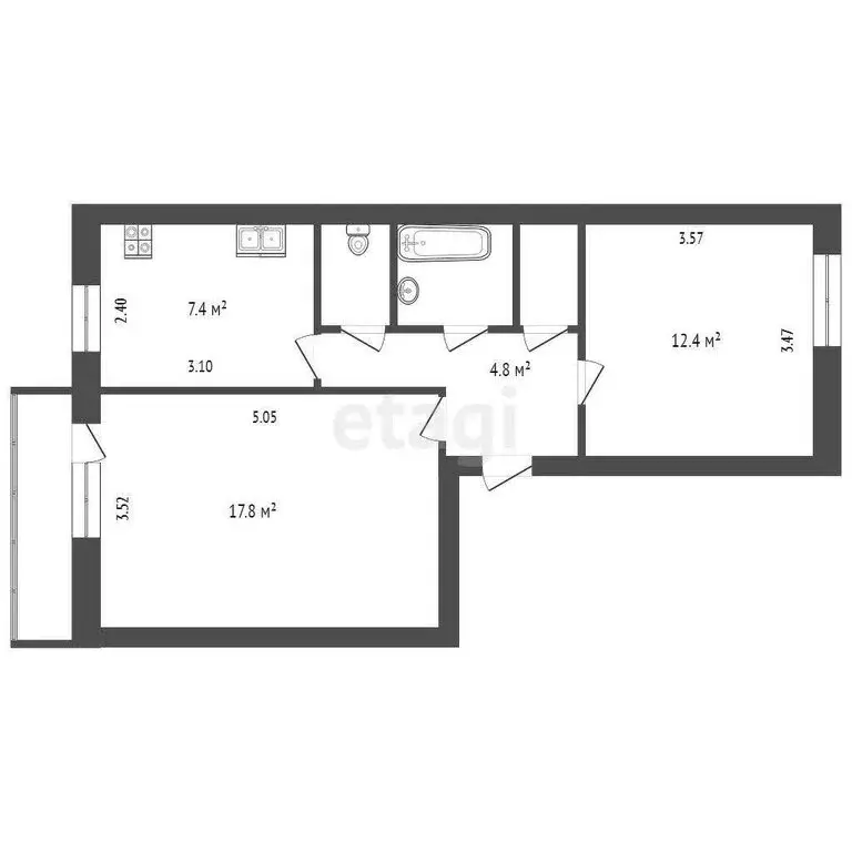 2-комнатная квартира: Вологда, Технический переулок, 33 (47.7 м) - Фото 1