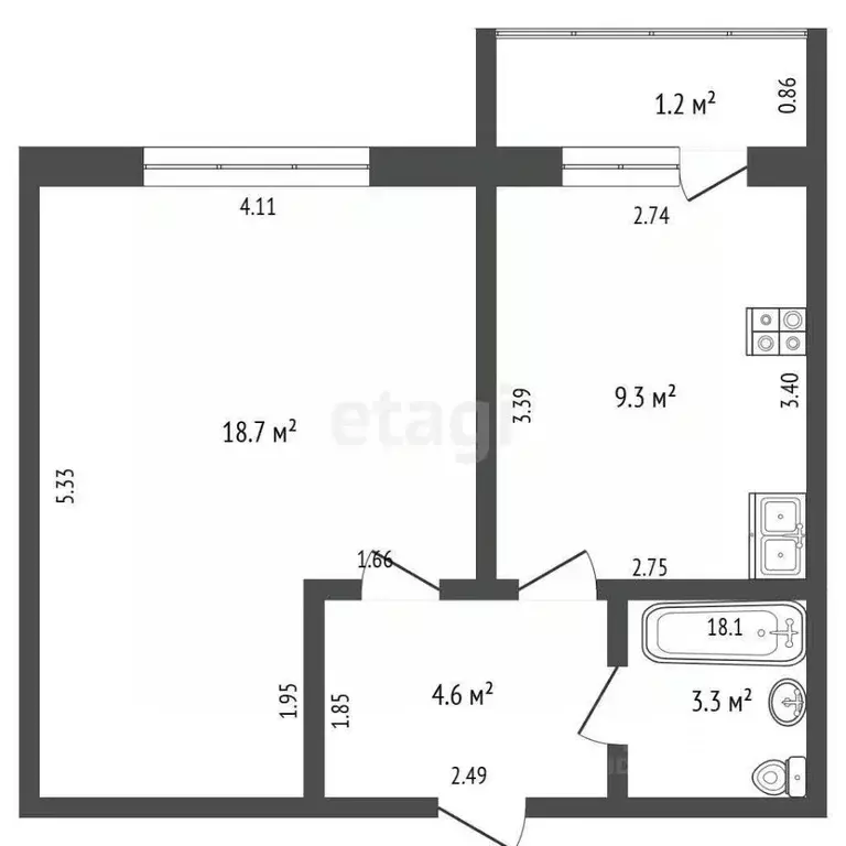 1-к кв. Марий Эл, Йошкар-Ола ул. Западная, 23А (37.1 м) - Фото 1