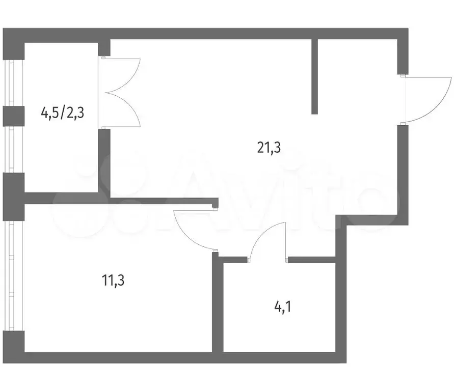 1-к. квартира, 39 м, 5/8 эт. - Фото 1