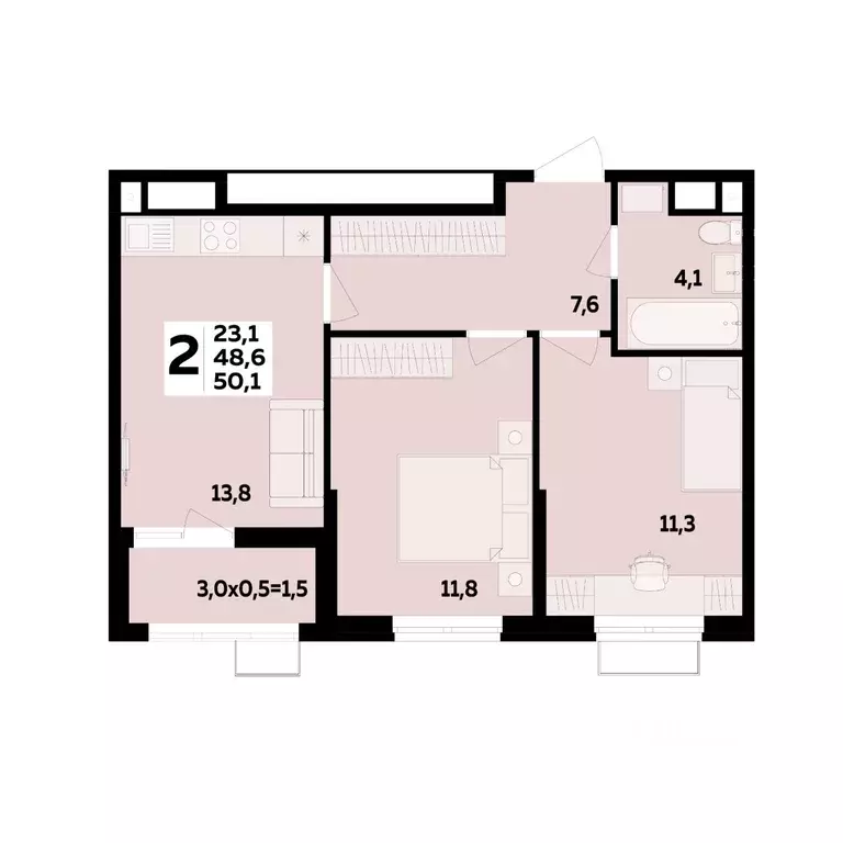 2-к кв. Адыгея, Тахтамукайский район, Старобжегокайское с/пос, Новая ... - Фото 1