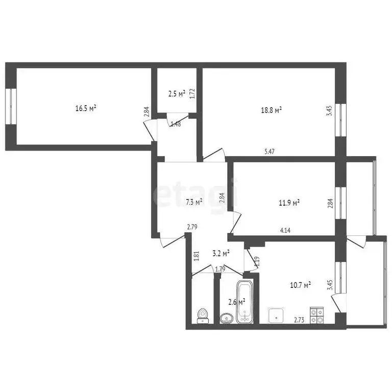 3-комнатная квартира: Якутск, улица Петра Алексеева, 83/9 (77.8 м) - Фото 0