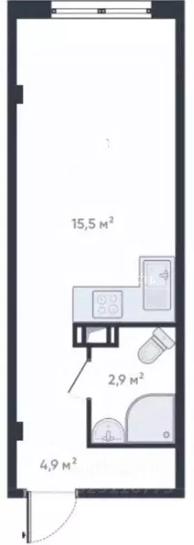 Квартира, студия, 23.3 м - Фото 2