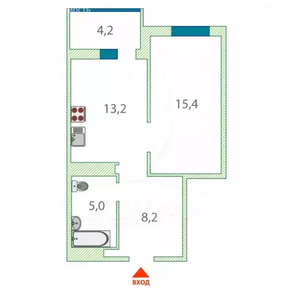 1-комнатная квартира: Тюмень, Велижанская улица, 70к1 (42 м) - Фото 0