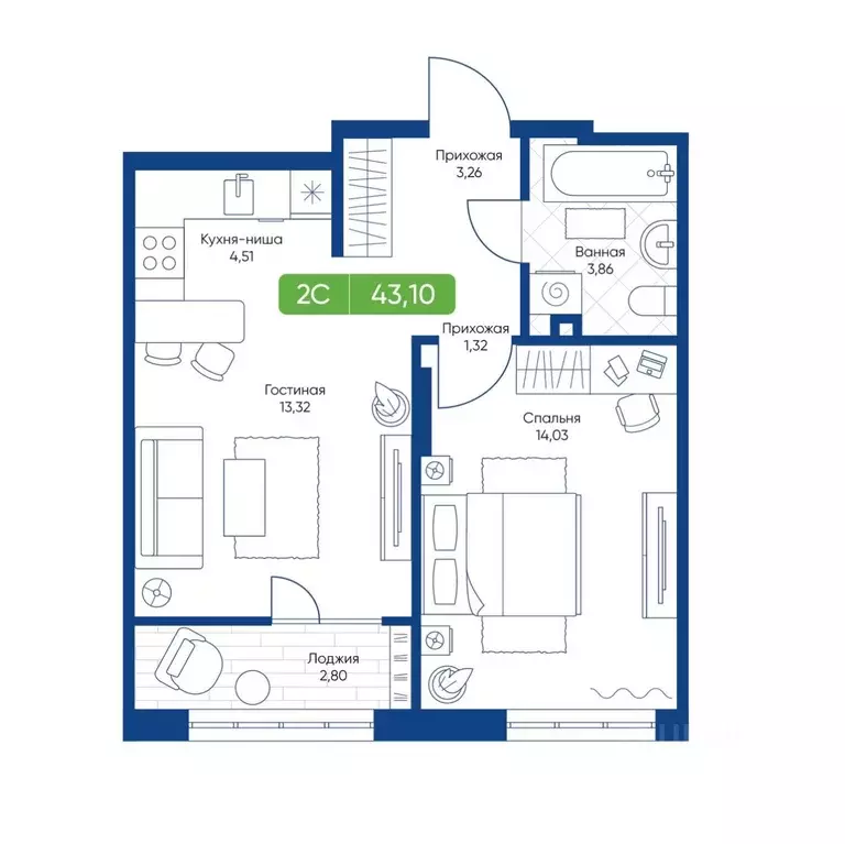 2-к кв. Новосибирская область, Новосибирск Биография жилой комплекс ... - Фото 0