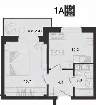 1-к кв. Псковская область, Псковский район, Завеличенская волость, д. ... - Фото 1