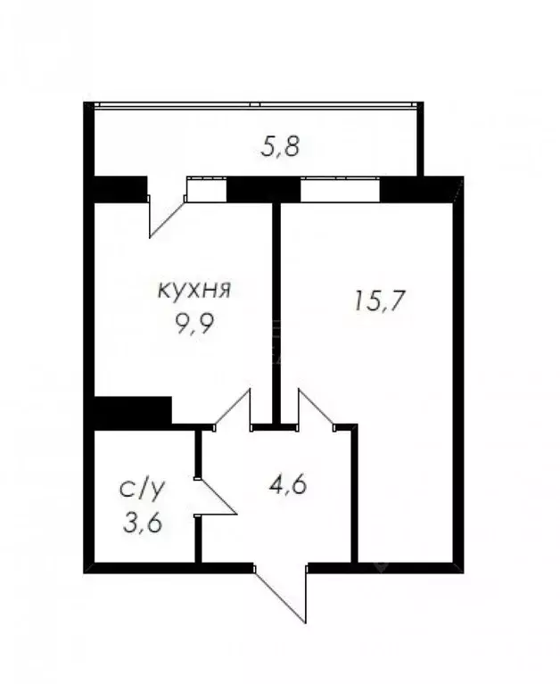 1-к кв. Тюменская область, Тюмень ул. Дмитрия Менделеева, 2к2 (34.0 м) - Фото 1