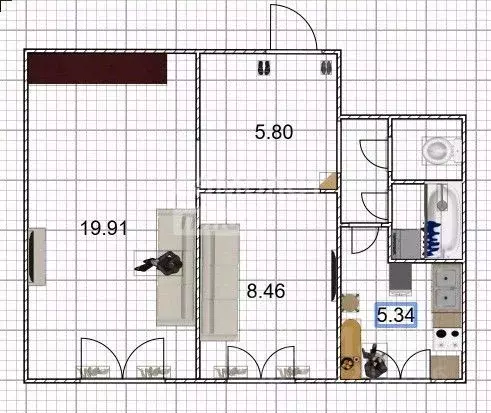 2-к кв. Ульяновская область, Ульяновск Хрустальная ул., 28 (42.8 м) - Фото 2