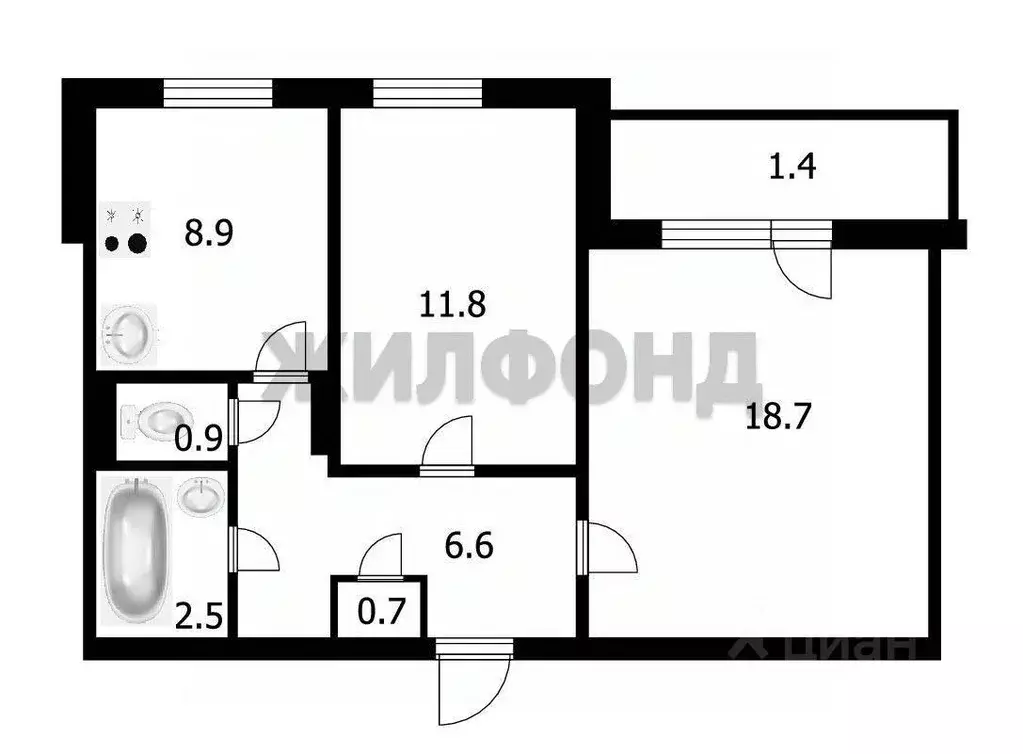 2-к кв. Забайкальский край, Борзинский район, Шерловая Гора пгт, 2-й ... - Фото 2