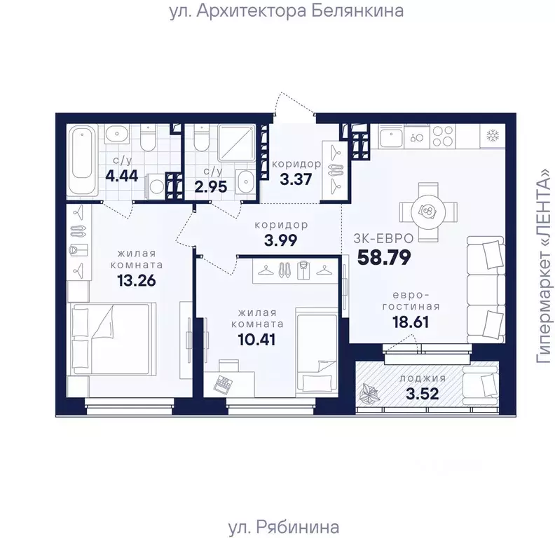 2-к кв. Свердловская область, Екатеринбург Академический мкр, ... - Фото 0