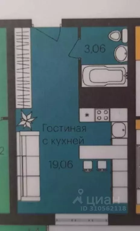 1-к кв. Мордовия, Саранск просп. Российской Армии, 26 (28.0 м) - Фото 0