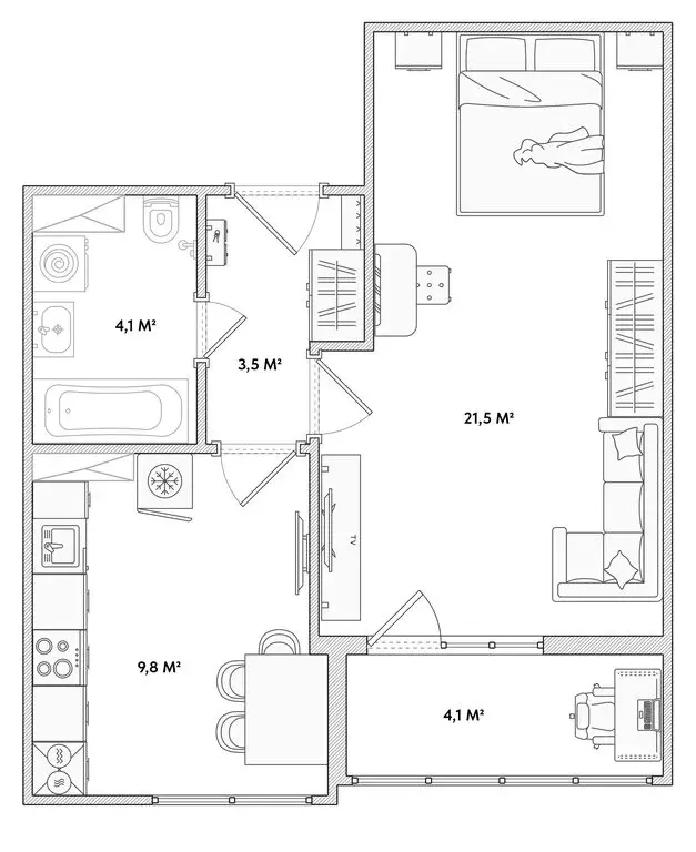 1-комнатная квартира: Орёл, Раздольная улица, 29 (38.9 м) - Фото 1