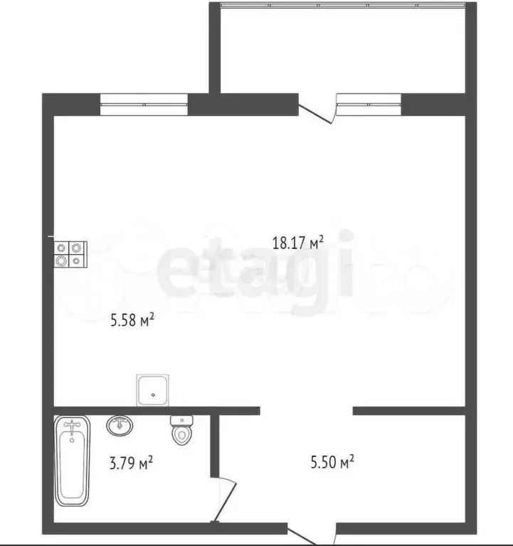 Квартира-студия, 33 м, 9/9 эт. - Фото 0