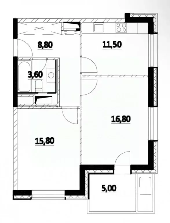 2-к кв. Москва Лазоревый проезд, 5к5 (52.8 м) - Фото 2