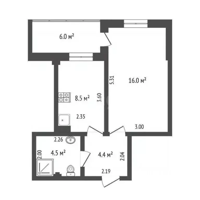 1-к кв. Севастополь ул. Парковая, 14к2 (33.1 м) - Фото 1
