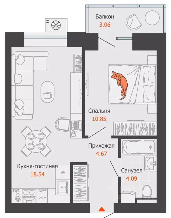 1-к кв. Кировская область, Киров  (39.0 м) - Фото 1