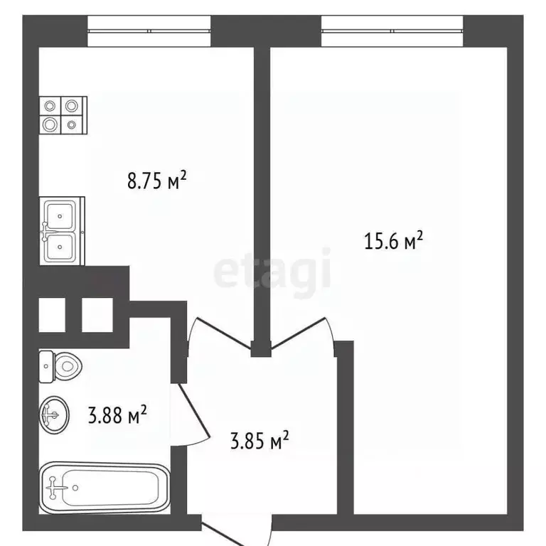 1-к кв. Ярославская область, Ярославль Чернопрудная ул., 35 (34.8 м) - Фото 2