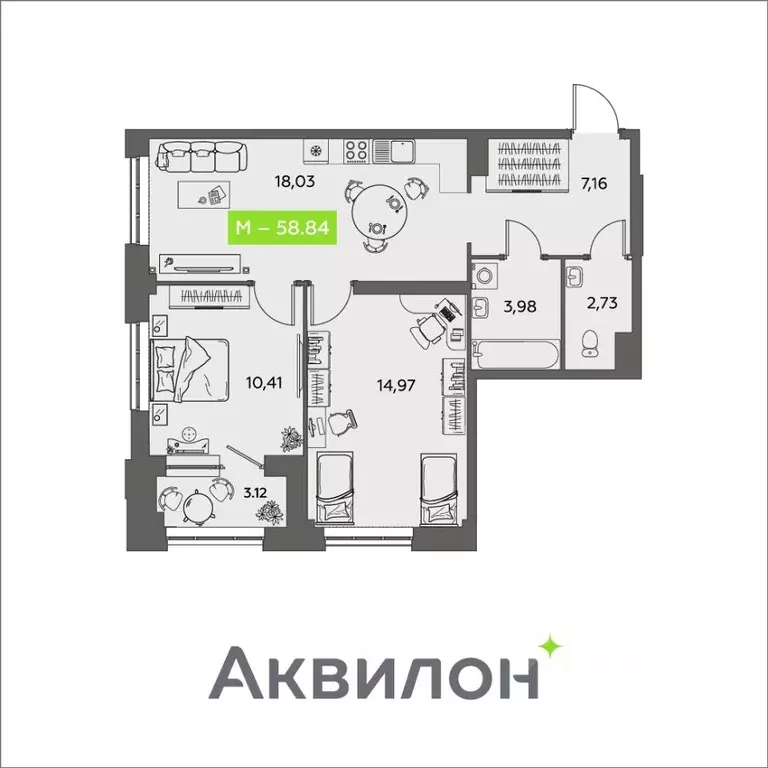 2-к кв. Архангельская область, Архангельск ул. Розы Шаниной, 4 (58.84 ... - Фото 0
