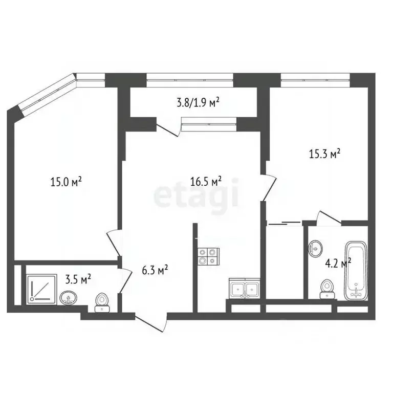 2-к кв. Москва ул. Крузенштерна, 4 (60.3 м) - Фото 2