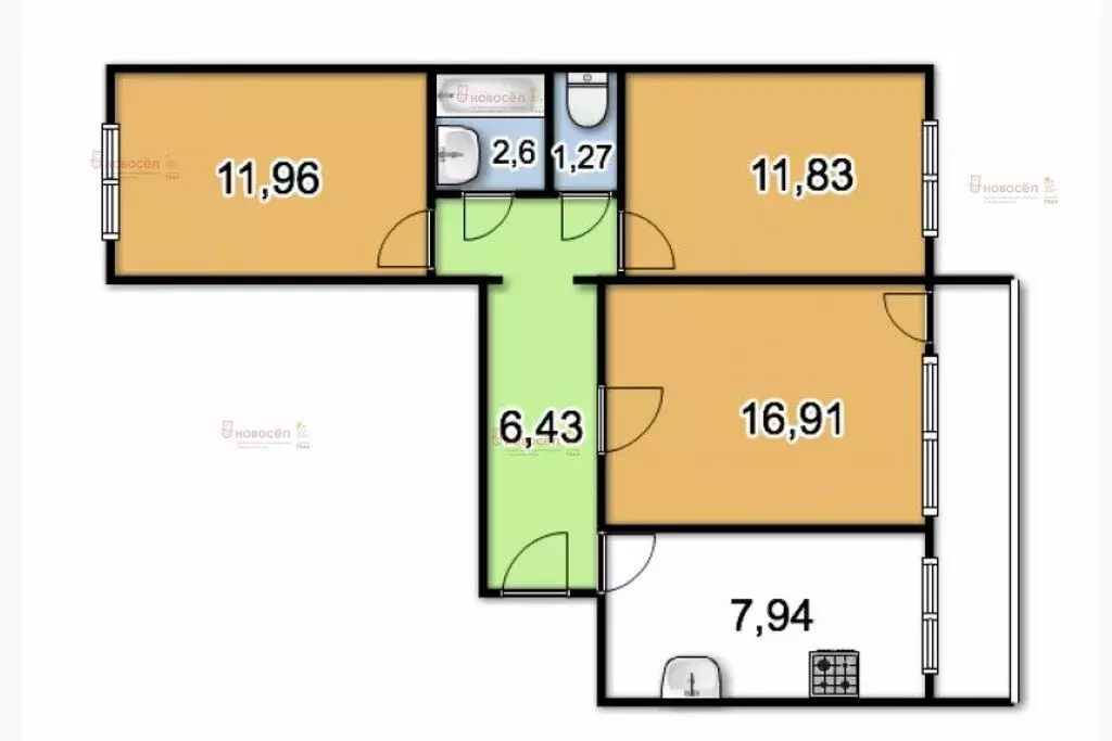 3-комнатная квартира: Екатеринбург, Волгоградская улица, 31к1 (65 м) - Фото 0