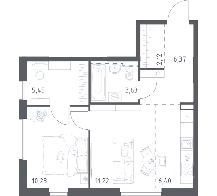 2-к кв. Башкортостан, Уфа Дема жилрайон, Новая Дема жилой комплекс, ... - Фото 0
