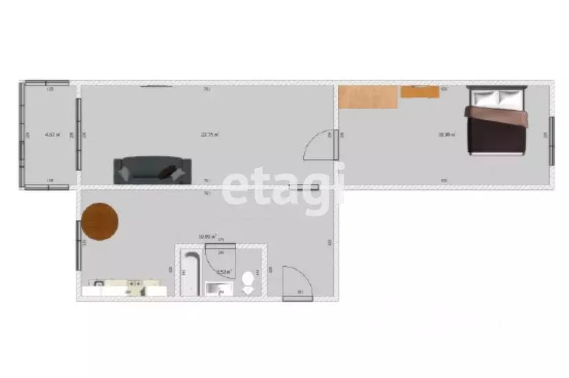 2-к кв. Сахалинская область, Южно-Сахалинск просп. Мира, 176 (43.3 м) - Фото 2