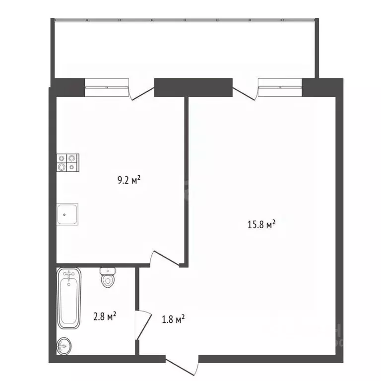 1-к кв. Воронежская область, Рамонский район, с. Ямное ул. Ягодная, 22 ... - Фото 2