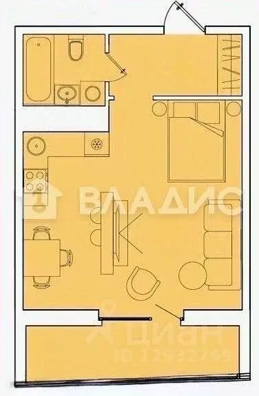Студия Пензенская область, Пенза просп. Победы, 97 (41.0 м) - Фото 1