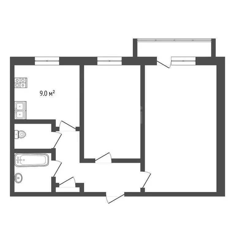 2-комнатная квартира: Тюмень, улица Домостроителей, 16 (52 м) - Фото 0