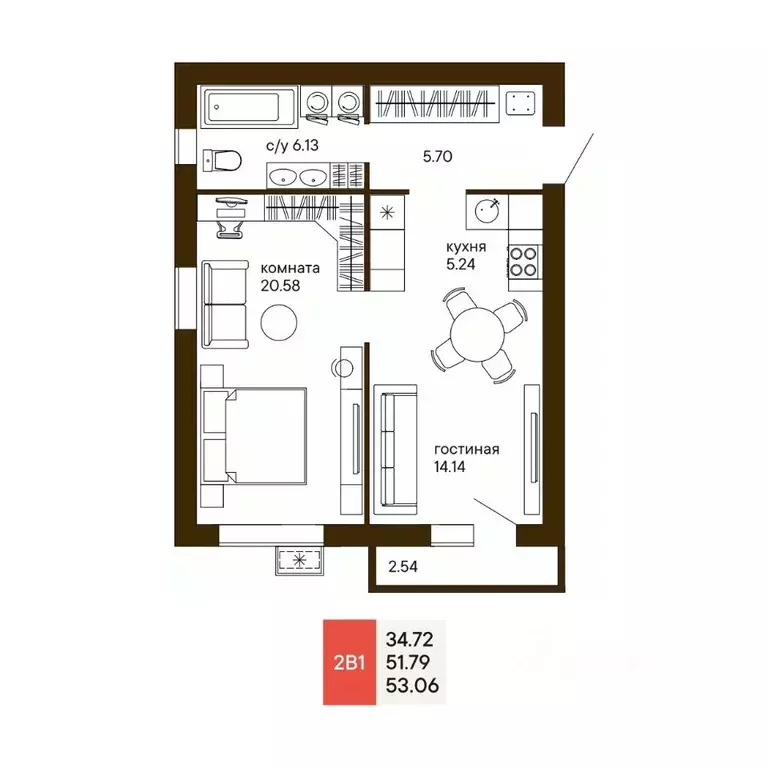 1-к кв. Пензенская область, Пенза Памятник Победы мкр,  (41.6 м) - Фото 1