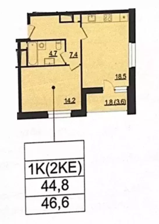 2-к кв. Москва Старопетровский проезд, 8 (47.0 м) - Фото 0