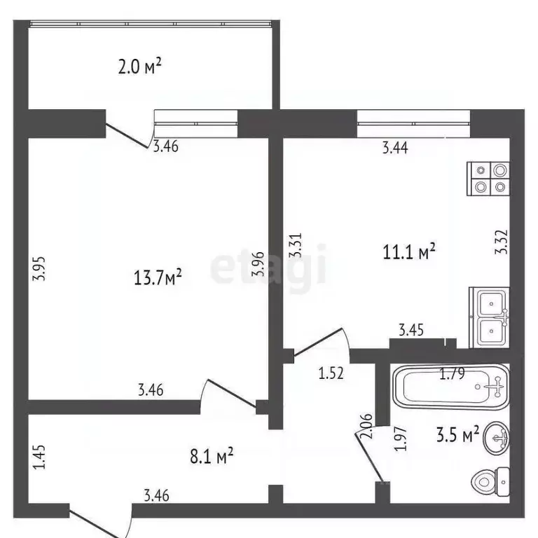 1-к кв. Мордовия, Саранск ул. Фурманова, 37 (32.7 м) - Фото 2