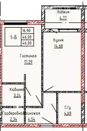 1-комнатная квартира: Грозный, проспект В.В. Путина, 3 (46 м) - Фото 0