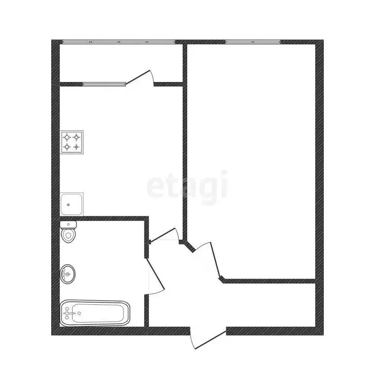 1-комнатная квартира: Белгород, Харьковская улица, 3 (41 м) - Фото 2