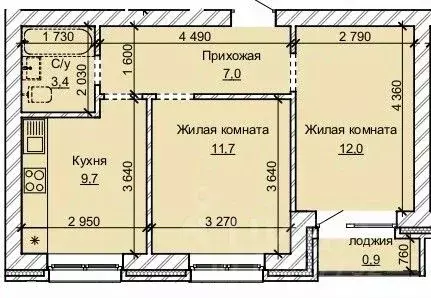 2-к кв. Алтайский край, Барнаул ул. Анатолия (44.7 м) - Фото 1