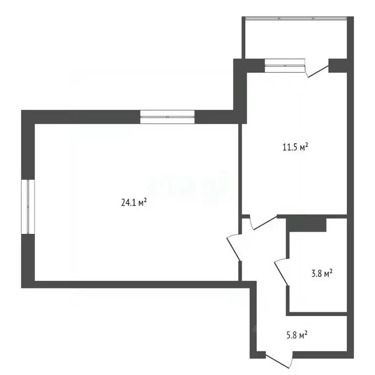 1-к кв. Красноярский край, Красноярск ул. Калинина, 47К (45.2 м) - Фото 2