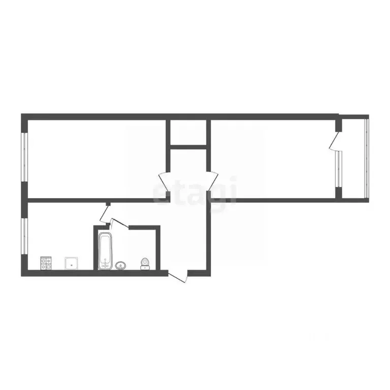 2-к кв. Тульская область, Новомосковск ул. Калинина, 14 (51.4 м) - Фото 1