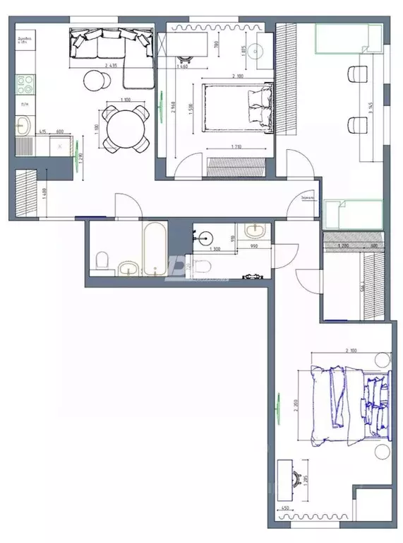 3-к кв. Челябинская область, Челябинск Телевизионная ул., 18А (92.0 м) - Фото 2