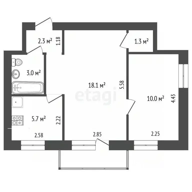 2-к кв. Хабаровский край, Хабаровск Клубная ул., 26 (40.7 м) - Фото 1