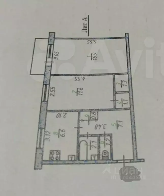 2-к кв. Орловская область, Орловский район, Знаменка пгт ул. Ленина, 2 ... - Фото 2