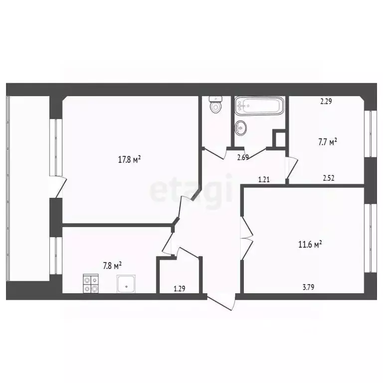 3-к кв. Свердловская область, Талицкий муниципальный округ, пос. ... - Фото 2