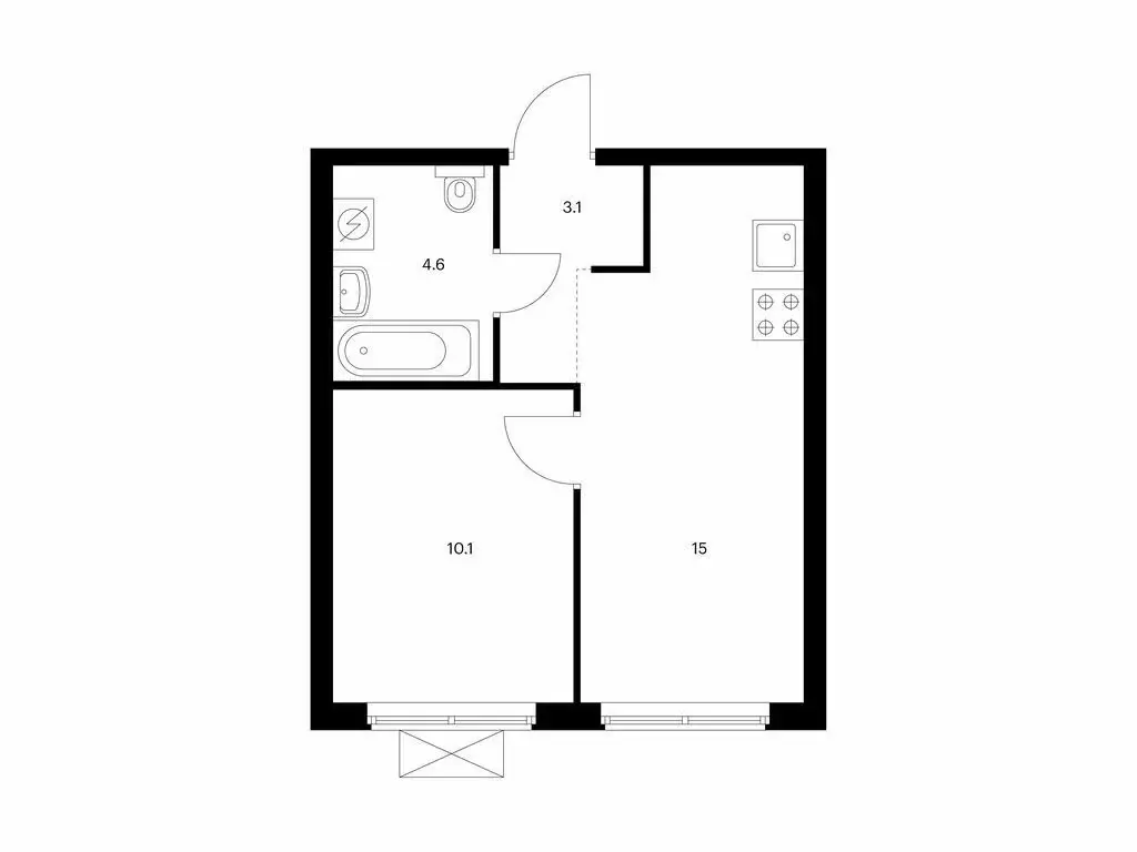 1-комнатная квартира: Владивосток, улица Борисенко, 48к2 (32.8 м) - Фото 1